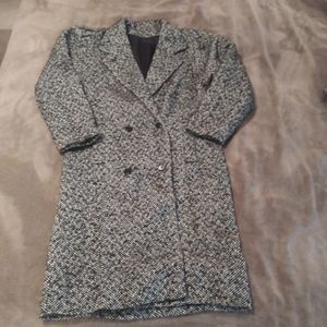 Vintage Oversized Wool blend women's trench coat Size S